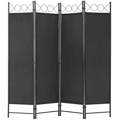 4 Panel Room Privacy Divider 6.8’ Steel Frame Screen Folding , View more