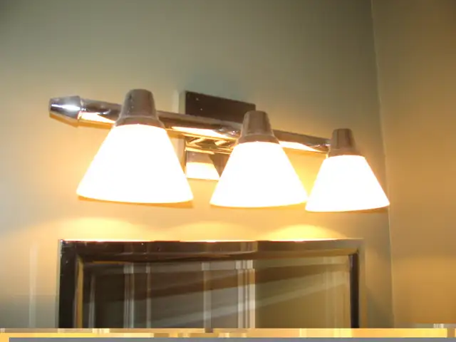 3 Bulb Vanity Light Chrome and Frosted Glass in Indoor Lighting & Fans in Oakville / Halton Region - Image 5