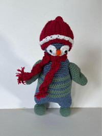 Polly the Penguin - handmade crochet buddy~ stands 12.5” tall