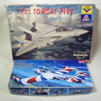 Vtg Model Plane Kits A-37B Black Eagle, F14 Gumman Tomcat Plus