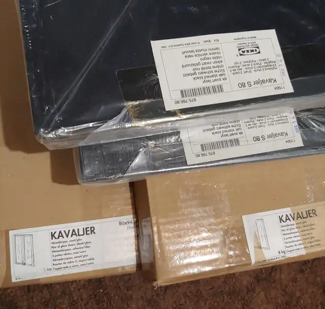 Ikea KAVALJER Wall Unit Display Cabinet Black in Bookcases & Shelving Units in Oshawa / Durham Region - Image 11