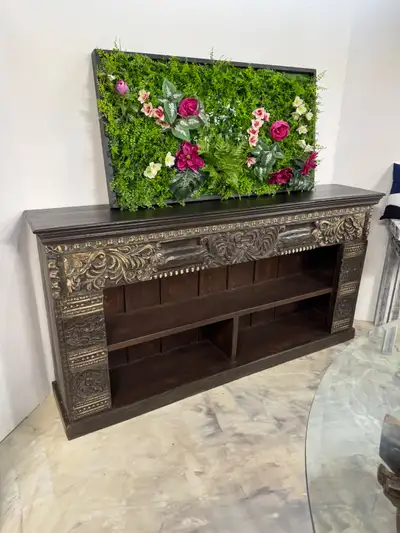 Meuble bar, Bahut teck sculpté, buffet Indien,  meuble tv, foyer, View more