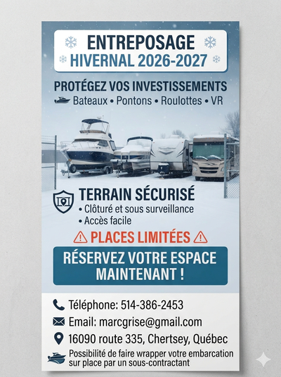 Entreposage extérieur bateaux-pontons-roulottes & VR, View more