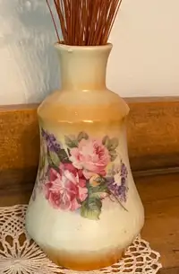 Antique Austrian Vases - 2 - Beige with Honey-coloured Trim