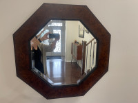 Mirror dark brown wooden frame 