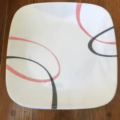 Set of 9 Corelle Dinner Plates Square, View more