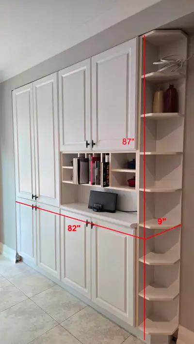 White Pantry Cabinet – MDF Frame + Thermofoil Wrap – Excellent C, View more