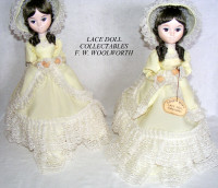 2 Vintage Woolworths “Lace Doll Collectables” – pair, like new