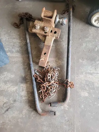 Hitch and stablizer bars for tow behind trailer. Not needed anymore. $150.00 OBO