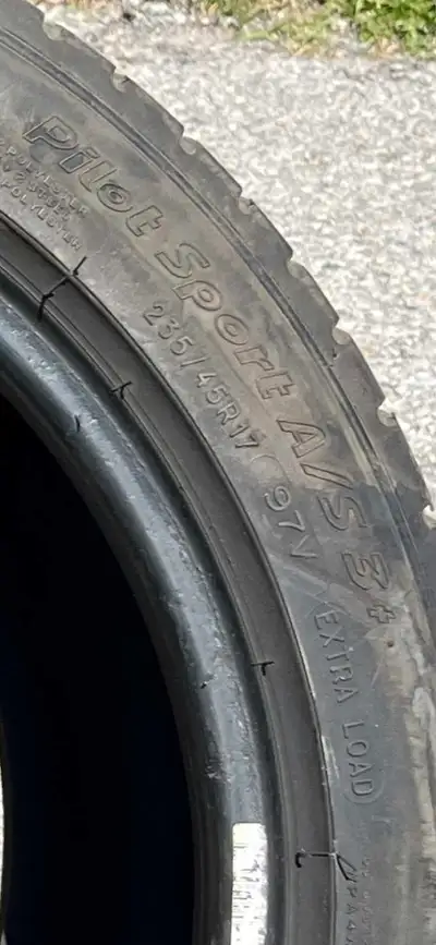 I'm selling a set of four Michelin Pilot Sport A/S 3+ tires, size 235/45R17 97Y Extra Load, perfect...