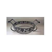 Wrought Iron and Chicken Wire Egg Basket with Handles