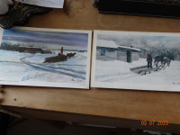 Postcards, Alan Sapp artist ,signature, Mt Lassen vintage folder