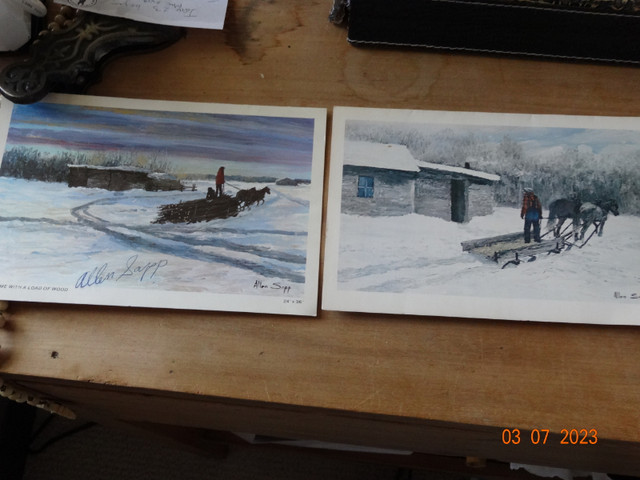 Postcards, Alan Sapp artist ,signature, Mt Lassen vintage folder in Arts & Collectibles in Kelowna