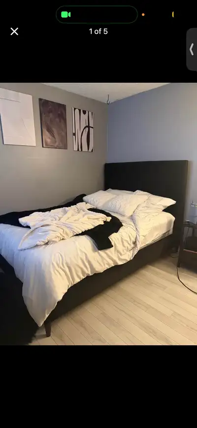 Full/double size black bed frame. Purchased about 6 months ago, getting rid of it because I purchase...