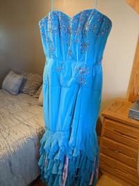 Size 14 blue color party dress