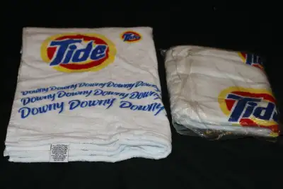 2 x VINTAGE LOGO TOWELS TIDE DOWNY PROMO PRE 1996 NEW IN BAG, View more