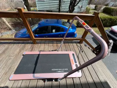 Get your steps in with this compact foldable treadmill! This used treadmill is perfect for small spa...