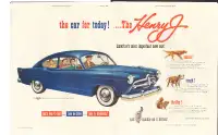 2-page color magazine ad for 1950 Henry J. Kaiser automobile