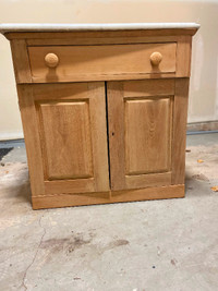 2 door cabinet with marble top