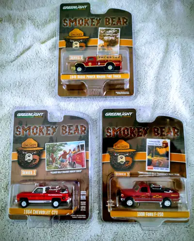 Smokey the Bear Greenlight Diecast 1/64 Fire Trucks,3 total, View more
