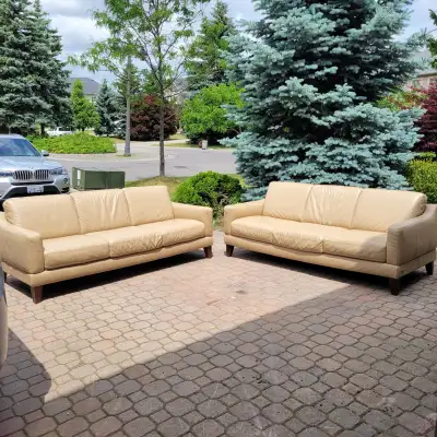 Itallian Natuzzi full premium leather couches, can deliver, View more