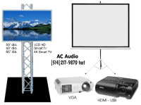 Location Projecteur/Toile/TV === Projector/Screen/TV Rental
