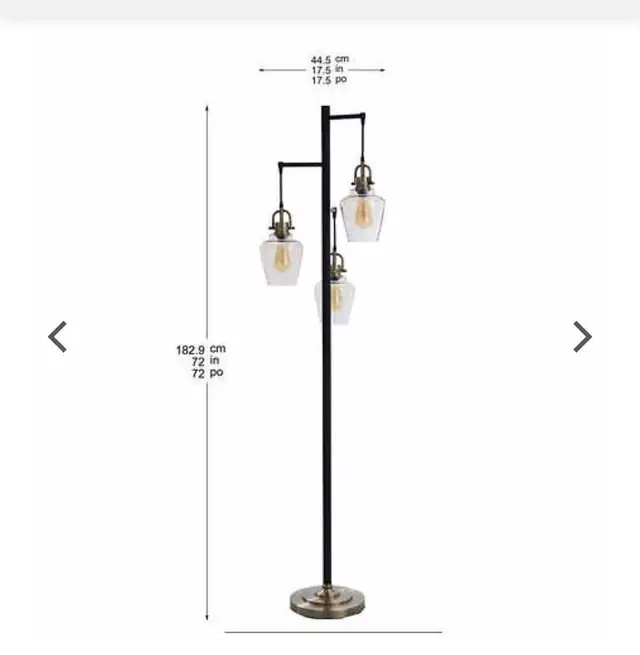 Basia 3-Light LED Floor Lamp in Indoor Lighting & Fans in Kitchener / Waterloo - Image 3