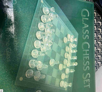 Brand new GLASS CHESS SET, A quality collectable handcrafted in 