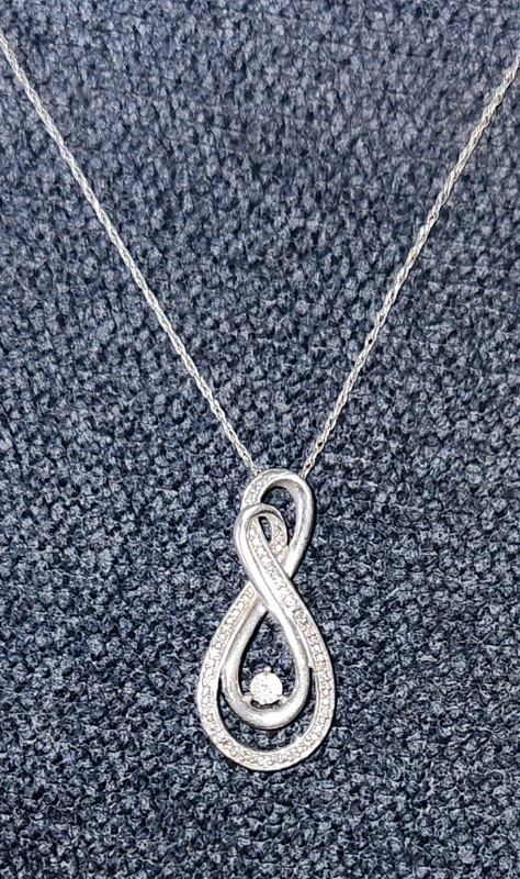 Sterling silver and diamond necklace in Jewellery & Watches in Kingston