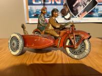 Tippco Motorcycle Sidecar Tin Toy