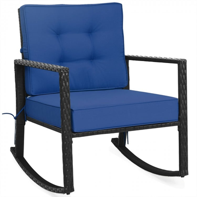 Patio Rattan Rocker Outdoor Glider Rocking Chair Cushion Lawn, View more