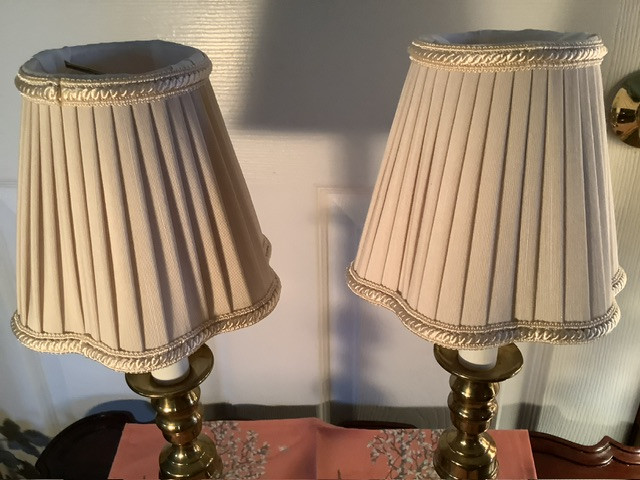 Vtg His & Hers Converted Brass Candlesticks to Electric Lamps in Indoor Lighting & Fans in Belleville - Image 4