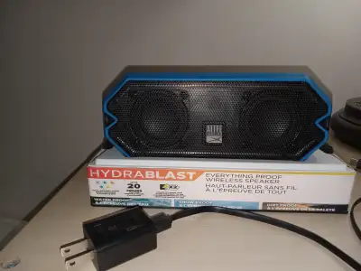 Brand new - Altec Lansing HydraBlast Waterproof Bluetooth Wireless Speaker - Black/Royal Blue ...