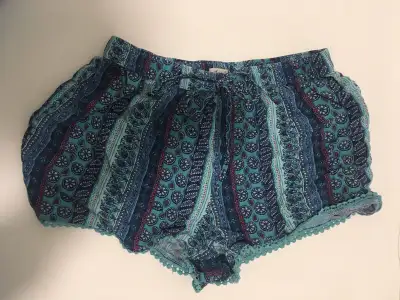 hollister Blue Mixed multi colour shorts  retails $65 XS Comfy, View more