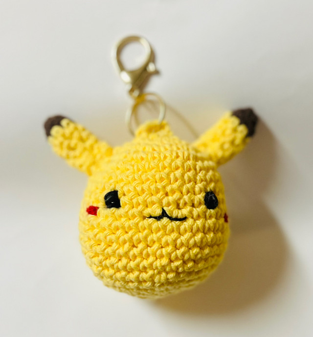 Handmade Crochet 4” Pikachu Keychain in Toys & Games in Guelph - Image 2
