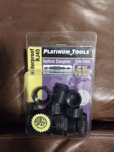 Lot 5 of Platinum Tools Splice Coupler Waterproof RJ45 Part# 740, View more