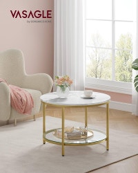 2-Tier Small Coffee Table with Faux Marble Top and Glass Shelf,  Markham / York Region Toronto (GTA) Preview