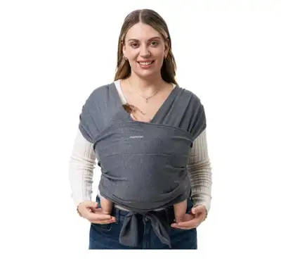 New- Momcozy Baby Carrier Wrap Deep Gray One size fits all, View more