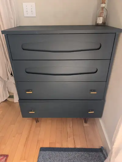 Navy Blue MCM 4-Drawer Dresser - Refinished, View more