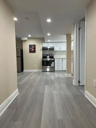 Brand new two bedrooms, one bathroom basement apartment for rent in Meadowvale Village area with a s...