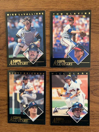 Four 1992 Fleer All-Star baseball insert cards
