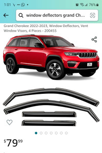 Glass in-Channel Extra Durable Rain Guards for Jeep Grand Cherok