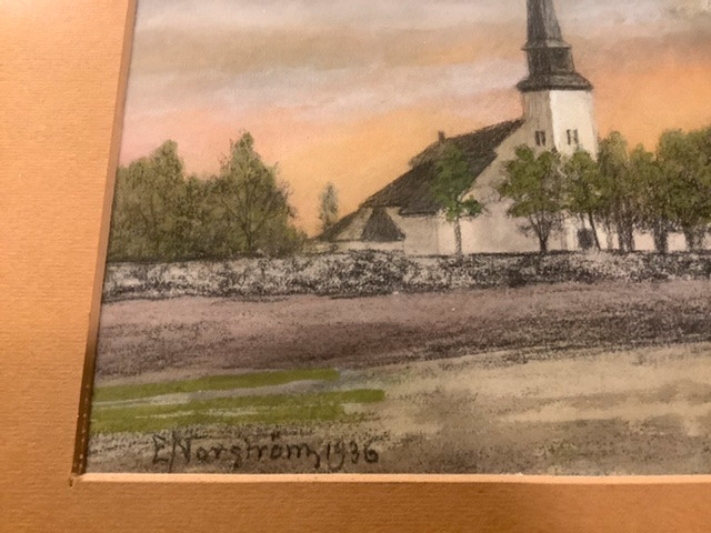 1936 Vintage Watercolour Painting by Artist E. Nargtrom in Arts & Collectibles in Belleville - Image 2