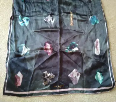 Ted Baker Silk Scarf Cape 70"x 25" Gemstone pattern Vintage, View more