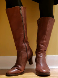 Brown Leather Womens Boots