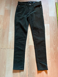 Joe Fresh slim corduroy pants $10 size 26(2), dark olive