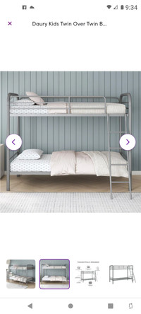 Twin over Twin (singles) Metal Bunk Bed Frame 