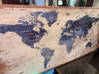 World Map Print on Canvas