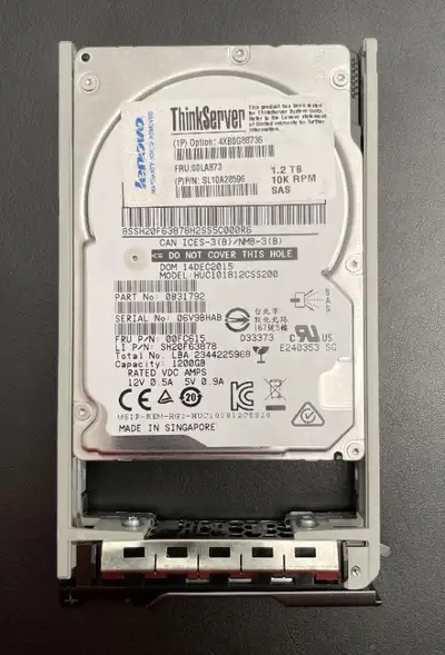 1.2 TB SAS hard drive 10K RPM for ThinkServer RD550, View more