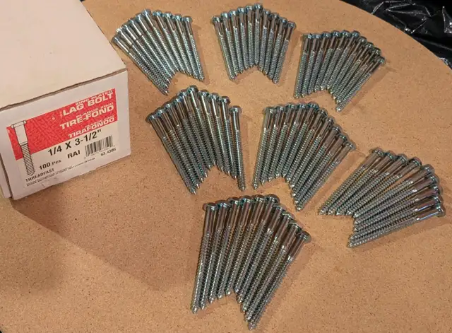✅ 70 BRAND NEW Hex Head Lag Bolts 3-1/2" x 1/4" Zinc Coated
